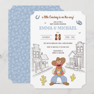 Sesame Street Cowboy Elmo Baby Shower Invitation