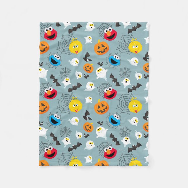 Sesame Street Cute Halloween Pattern Fleece Blanket (Front)