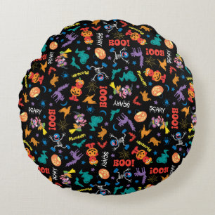 Sesame Street Cute Halloween Pattern Round Cushion
