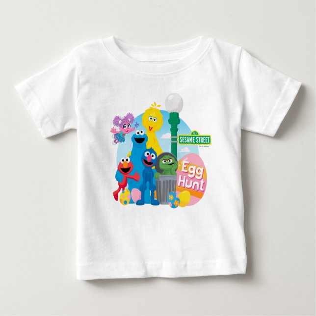 Sesame Street Easter Egg Hunt Baby T-Shirt (Front)