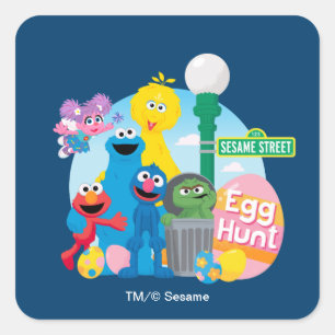 Sesame Street Easter Egg Hunt Square Sticker
