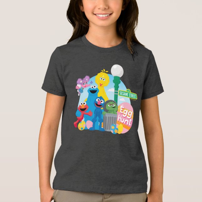 Sesame Street Easter Egg Hunt Tri-Blend Shirt (Front)