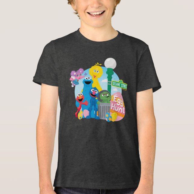 Sesame Street Easter Egg Hunt Tri-Blend Shirt (Front)