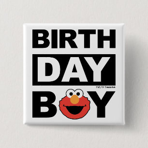 Sesame Street   Elmo - Birthday Boy 15 Cm Square Badge