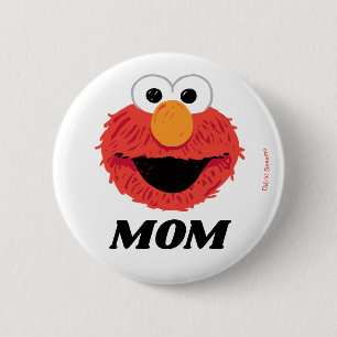 Sesame Street   Elmo Birthday Chalkboard Mom 6 Cm Round Badge