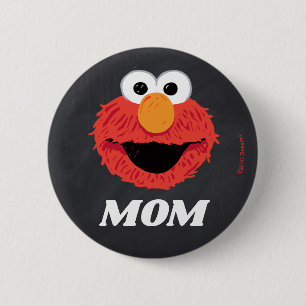 Sesame Street   Elmo Birthday Chalkboard Mum 6 Cm Round Badge