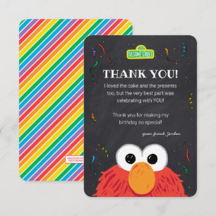 Sesame Street Elmo Birthday Chalkboard Thank You Card