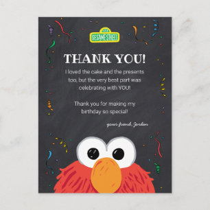 Sesame Street   Elmo Birthday Chalkboard Thank You Postcard