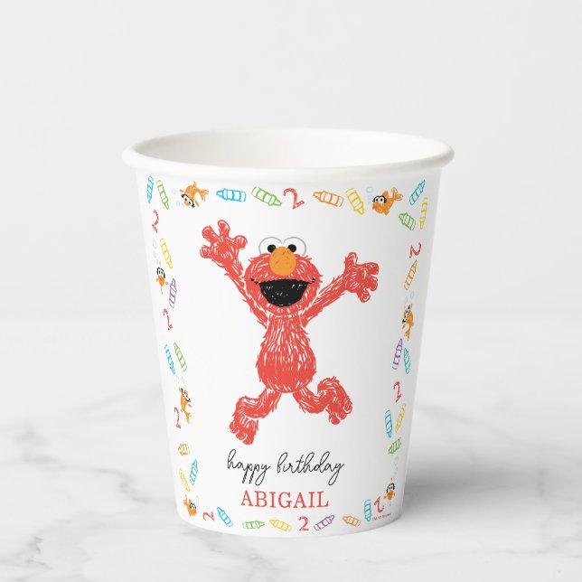 Sesame Street Elmo | Birthday Crayon Paper Cups (Front)