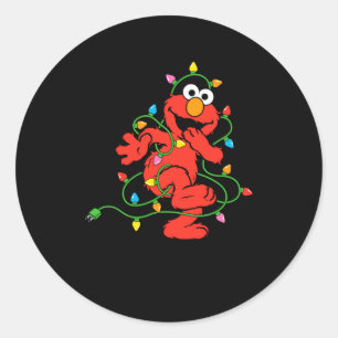 Sesame Street Elmo Christmas Lights Baby  Classic Round Sticker