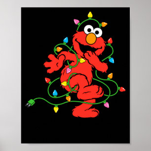 Sesame Street Elmo Christmas Lights Baby Poster