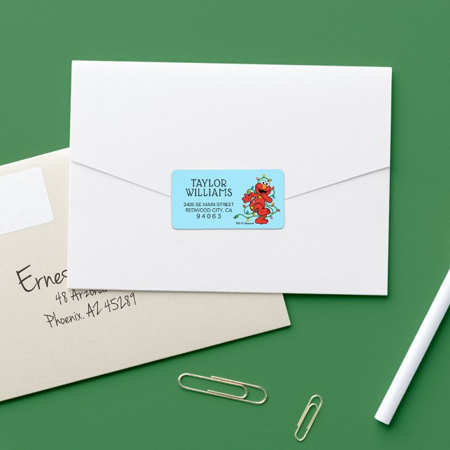 Sesame Street | Elmo Christmas Lights Label (Label on envelope)