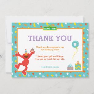 Sesame Street Elmo - Confetti Birthday Thank You Card