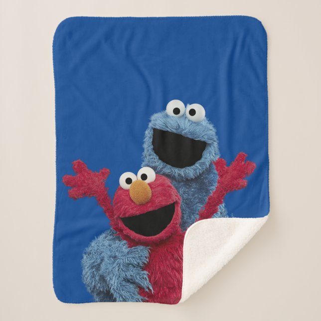 Sesame Street | Elmo & Cookie Monster Sherpa Blanket (Front)