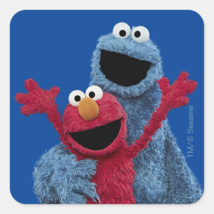 Sesame Street   Elmo & Cookie Monster Square Sticker