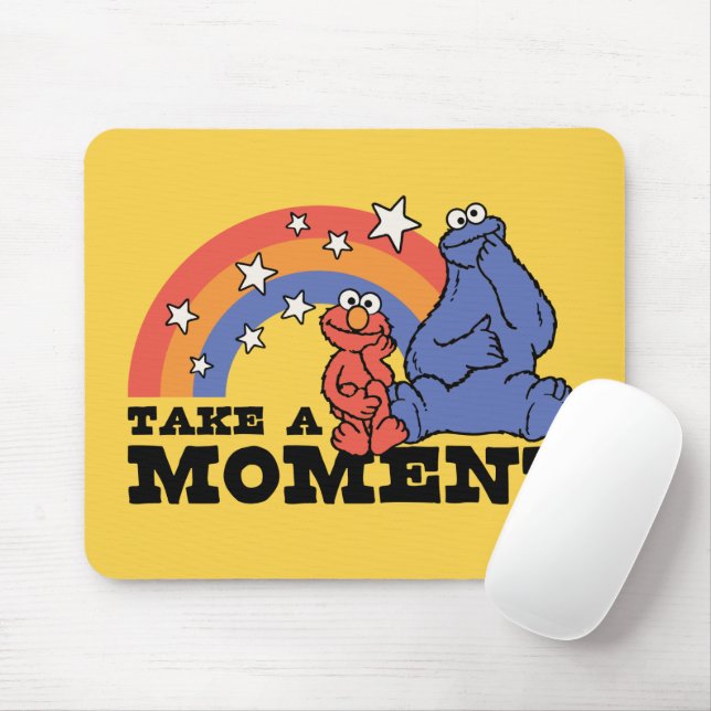 Sesame Street | Elmo & Cookie Take a Moment Mouse Pad (With Mouse)