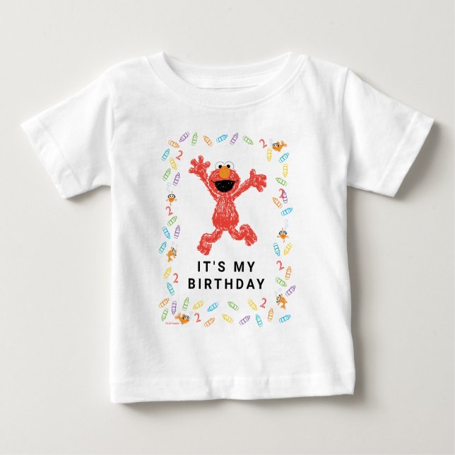 Sesame Street Elmo | Crayon Birthday Baby T-Shirt (Front)