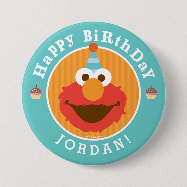 Sesame Street | Elmo - Cupcake & Confetti Birthday 7.5 Cm Round Badge (Front)