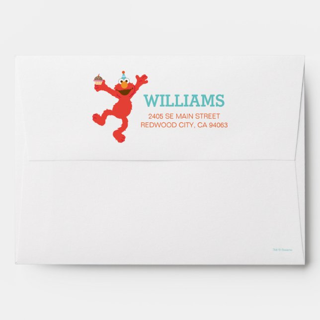 Sesame Street | Elmo - Cupcake & Confetti Birthday Envelopes (Back (Top Flap))