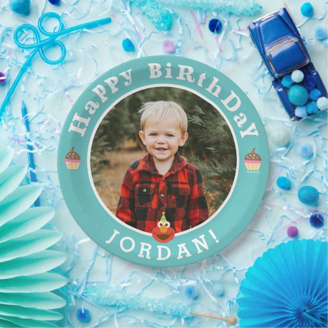 Sesame Street | Elmo - Cupcake & Confetti Birthday Paper Plate (Party)