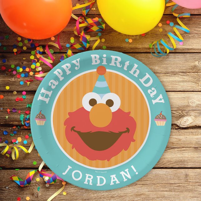 Sesame Street | Elmo - Cupcake & Confetti Birthday Paper Plate (Creator Uploaded)