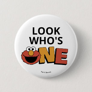 Sesame Street   Elmo - First Birthday Button