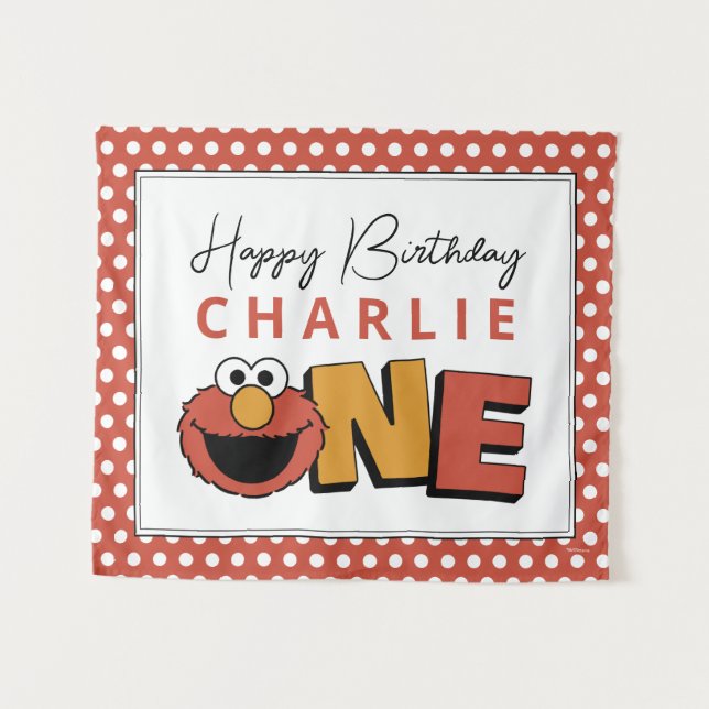 Sesame Street | Elmo - First Birthday Tapestry (Front (Horizontal))