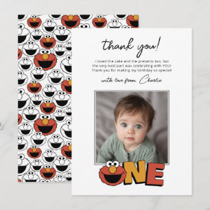 Sesame Street Elmo - First Birthday Thank You Card
