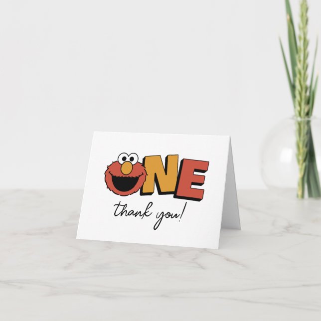 Sesame Street | Elmo - First Birthday Thank You Card (Front)