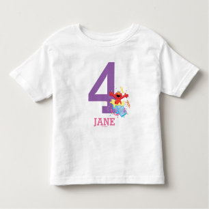 Sesame Street   Elmo Girl's 4th Birthday Toddler T-Shirt