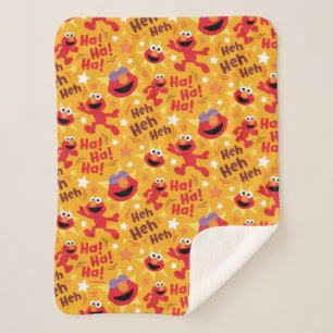 Sesame Street   Elmo Ha! Ha! Ha! Pattern Sherpa Blanket