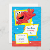 Sesame Street | Elmo - Polka Dot & Stars Birthday Invitation (Front/Back)