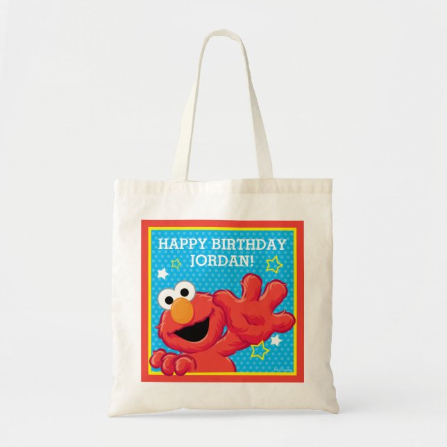 Sesame Street | Elmo - Polka Dot & Stars Birthday Tote Bag (Front)