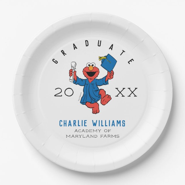 Sesame Street | Elmo Preschool Graduate Paper Plate (Front)