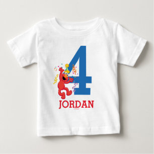 Sesame Street   Elmo - Rainbow 4th Birthday Baby T-Shirt