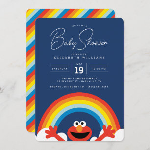 Sesame Street   Elmo Rainbow Boy Baby Shower Invitation