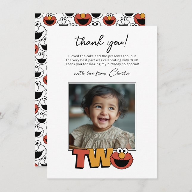 Sesame Street | Elmo - Second Birthday Thank You C (Front/Back)