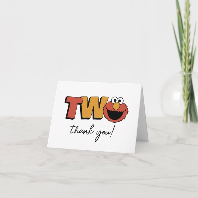 Sesame Street | Elmo - Second Birthday Thank You C Card (Front)