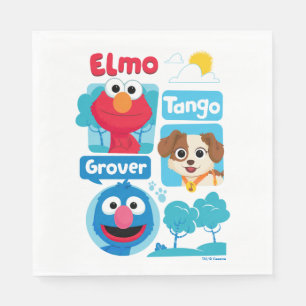 Sesame Street   Elmo, Tango, & Grover Park Graphic Napkin