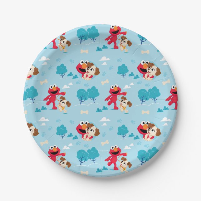 Sesame Street | Elmo & Tango Pattern Paper Plate (Front)