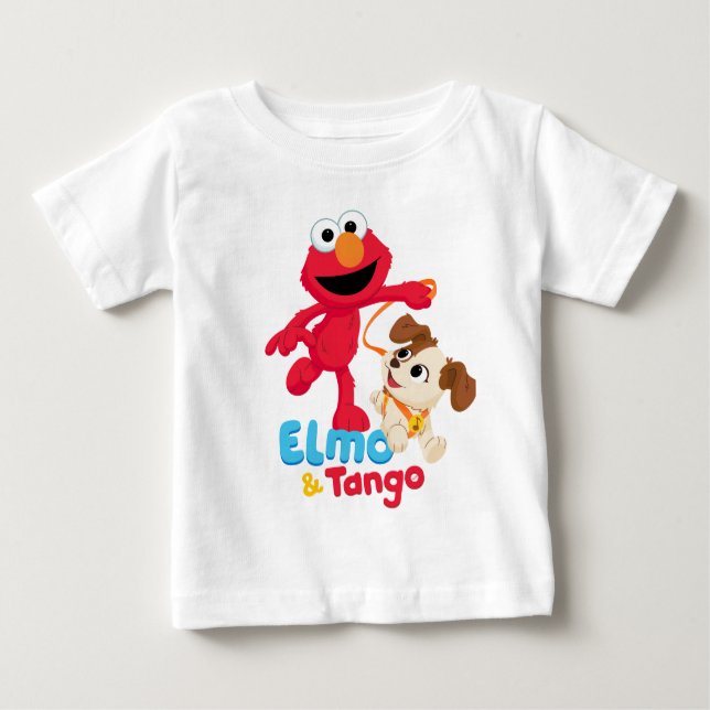 Sesame Street | Elmo & Tango Running Baby T-Shirt (Front)