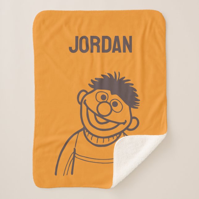 Sesame Street | Ernie Bright Add Your Name Sherpa Blanket (Front)