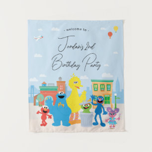 Sesame Street Friends Kids Birthday Tapestry