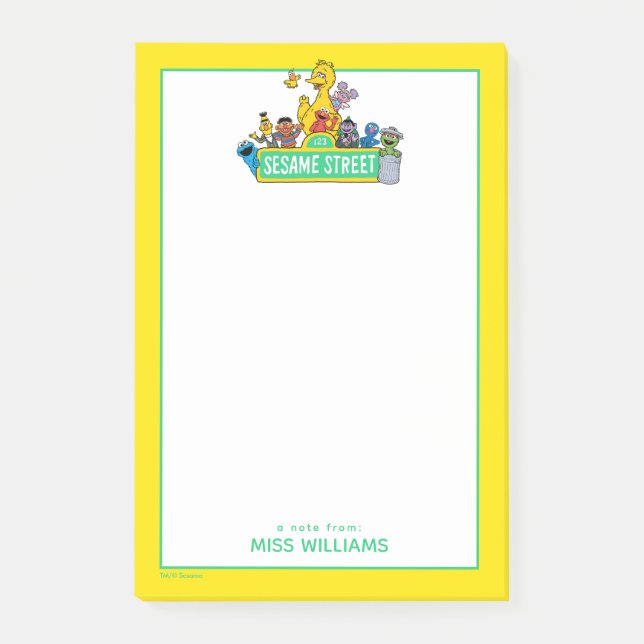 Sesame Street | Full Colour With Pals | Add Name Post-it Notes (Front)