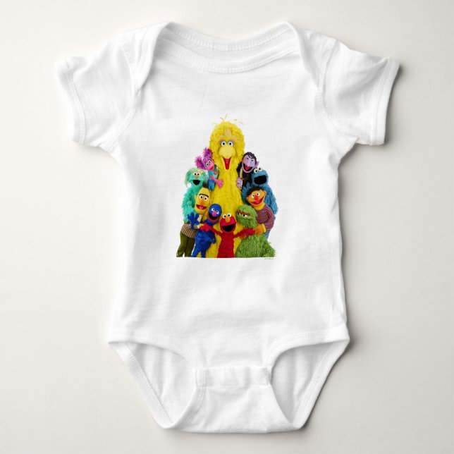Sesame Street | Fun Colourful Pals Portrait Baby Bodysuit (Front)