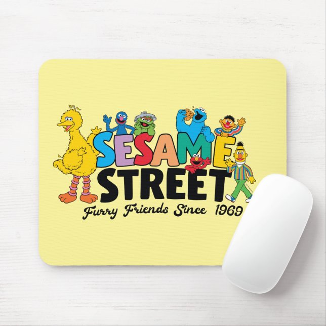 Sesame Street | Furry Friends Since 1969 Mouse Pad (With Mouse)