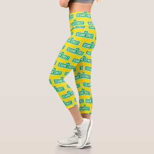 Sesame Street Green Logo Capri Leggings