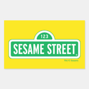 Sesame Street   Green Logo Rectangular Sticker