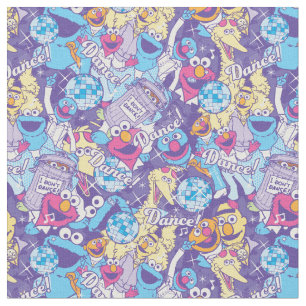 Sesame Street   Groovy Dance Pattern Fabric