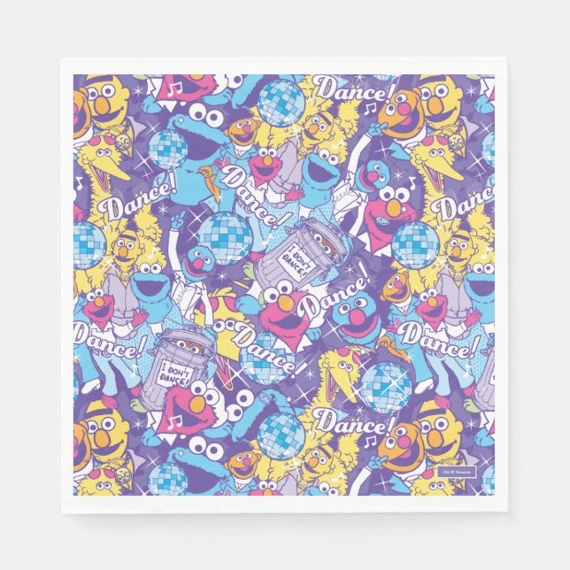 Sesame Street | Groovy Dance Pattern Napkin (Front)